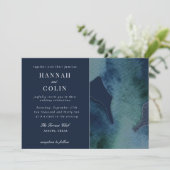 Moderne Marine Emerald Abstrakt Watercolor Einladu Einladung (Stehend Vorderseite)