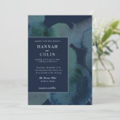 Moderne Marine Emerald Abstrakt Watercolor Einladung (Stehend Vorderseite)