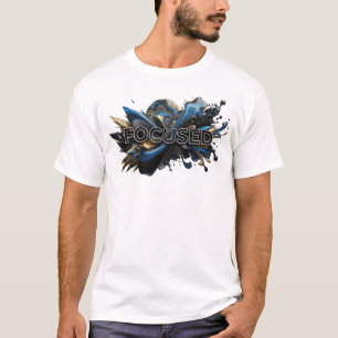 Moderne Marine FOKUSSIERTE 3D-Textkunst T-Shirt