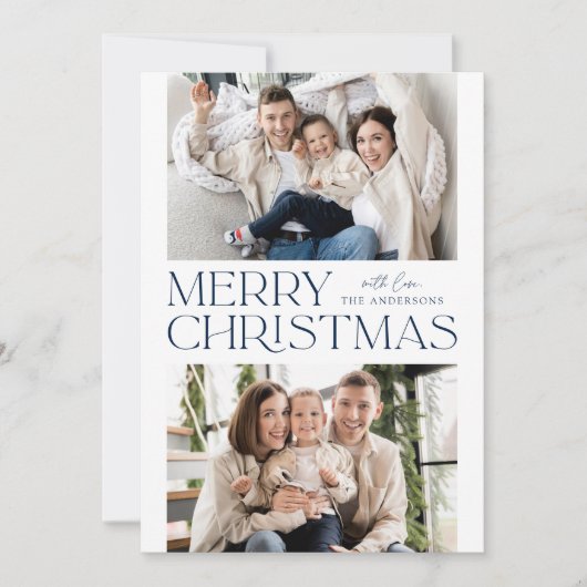 Moderne Marine frohe Weihnachten 2 Foto (Vorderseite)