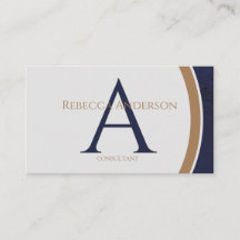Moderne Marine, Gold und Grau Monogram
