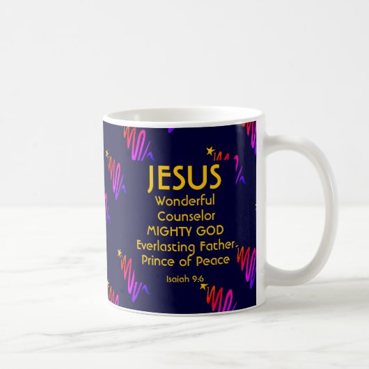 Moderne Marine JESUS PRINCE FRIEDENSWeihnachten Kaffeetasse (Rechts)