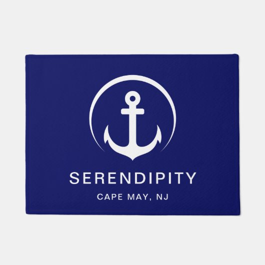 Moderne Marine Nautical Anchavy Fußmatte (Vorderseite)