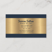 Moderne Marine und Brushed Gold Visitenkarte (Rückseite)