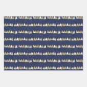 Moderne Marine und Gold Roter Kardinal Weihnachten Geschenkpapier Set (Vorderseite 3)