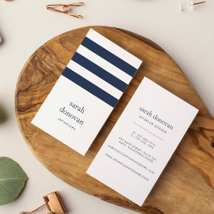 Moderne Marine und White Strip Visitenkarte