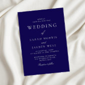 Moderne Marine & White Minimal Hochzeit Einladung