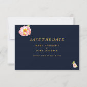Moderne marineblau-blaue Koralle Save the Date (Vorderseite)