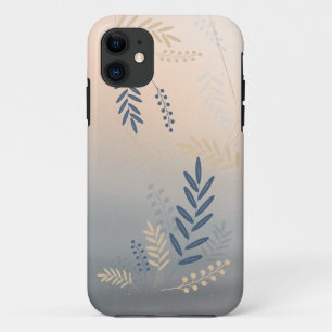Moderne marineblaue Blumen iPhone Case