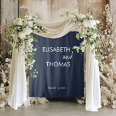 Moderne marineblaue, einfache und elegante Hochzei Wandteppich