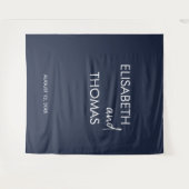 Moderne marineblaue, einfache und elegante Hochzei Wandteppich (Vorderseite (Horizontal))