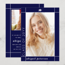 Moderne marineblaue Klasse 2025 Abschluss Foto