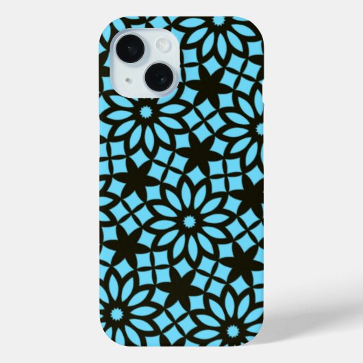 Moderne marineblaue schwarze Muster Case-Mate iPhone Hülle (Rückseite)