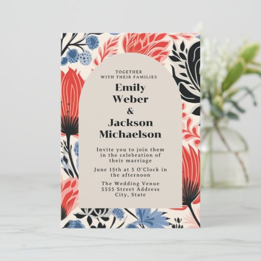 Moderne Marinebrache Einladung (Stehend Vorderseite)