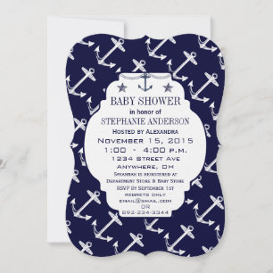 Moderne maritime Babyparty für einen Jungen Einladung