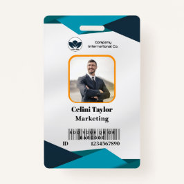 Moderne Marketing Portrait ID Card (Green & Navy) Ausweis