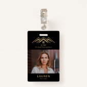 Moderne Markierung für den Namen des Reals-Anwesen Ausweis (Rückseite mit Klammer)