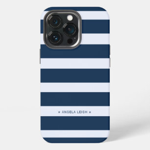 Moderne Marlin und blau-weiße Cabana-Streifen iPhone 13 Pro Hülle