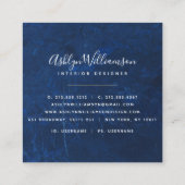 Moderne Marmor Aquarell Silber Türkis Skript Quadratische Visitenkarte (Rückseite)