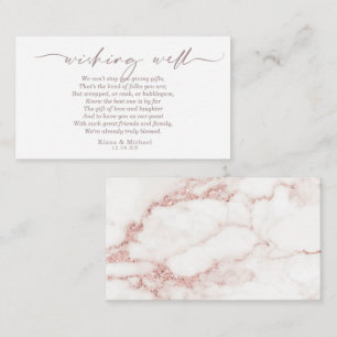 Moderne Marmor-Glitter-Wunschbrunnen V3 Blush ID81 Begleitkarte