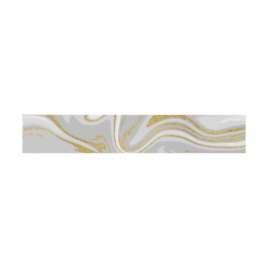 Moderne Marmor & Gold Hochzeitsfeier Einladungsbanderole (Flach)