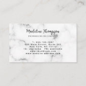 Moderne Marmor Gold Mädchen-Schrift-Monogramm Visitenkarte (Rückseite)