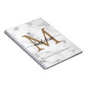 Moderne Marmor-Gold-Schrift-Monogramm Mädchen Notizblock (Rechte Seite)