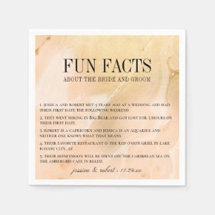 Moderne Marmor Golden Peach Fun Fakten Serviette