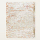 Moderne Marmor in Beige mit Kupfer Hochzeitsplänen Planer (Rückseite)