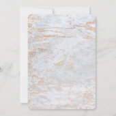 Moderne Marmor in Dusty Blue mit Kupferhochzeit Einladung (Rückseite)