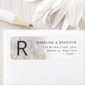 Moderne Marmor in Violet mit Gold-Rücksendeadresse (Insitu)