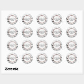 Moderne Marmor Rose Gold Pinstripe Wedding Sticker (Blatt)