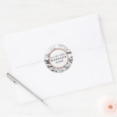 Moderne Marmor Rose Gold Pinstripe Wedding Sticker (Umschlag)