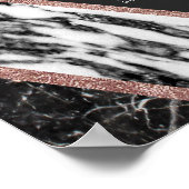 Moderne Marmor Rose Gold Trim Hexagon Seating Char Poster (Ecke)