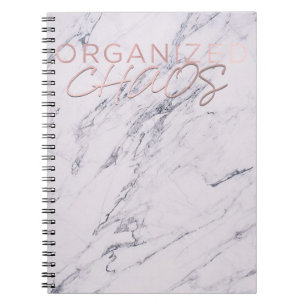 Moderne Marmor-Roségold-Rosa organisiertes Chaos Notizblock