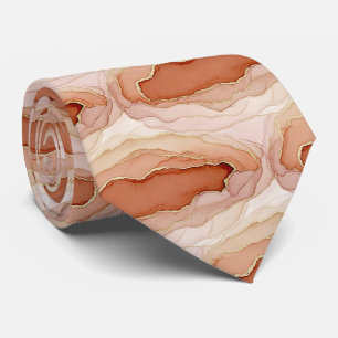 Moderne Marmor-Ton-Gold-Abstrakt-Strömung Krawatte