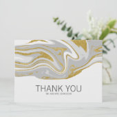 Moderne Marmor und Gold Hochzeit Dankeschön-Karte Dankeskarte (Stehend Vorderseite)