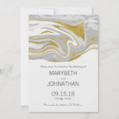 Moderne Marmor- und Gold-Hochzeiten sparen die Dat Save The Date (Vorderseite)