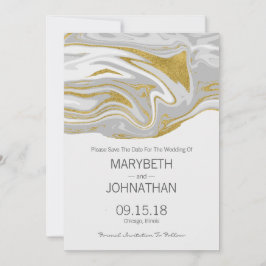 Moderne Marmor- und Gold-Hochzeiten sparen die Dat Save The Date