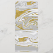 Moderne Marmor- und Gold-Hochzeitkarte Menükarte (Rückseite)