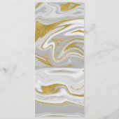Moderne Marmor- und Gold-Hochzeitkarte Menükarte (Rückseite)