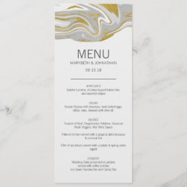 Moderne Marmor- und Gold-Hochzeitkarte Menükarte