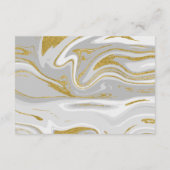 Moderne Marmor- und Gold-Hochzeitskarte Begleitkarte (Rückseite)