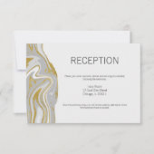 Moderne Marmor- und Gold-Hochzeitskarte Einladung (Vorderseite)