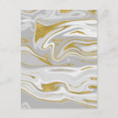 Moderne Marmor- und Gold-Hochzeitsratenkarte Hinweiskarte (Rückseite)