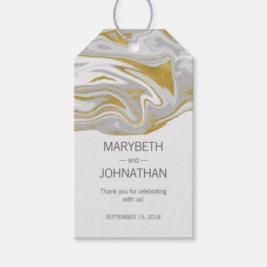 Moderne Marmor- und Goldhochzeit Danke für das Ges Geschenkanhänger (Vorderseite)