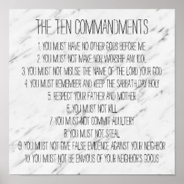 Moderne Marmorbäume: Zehn Gebote unterzeichnen Poster