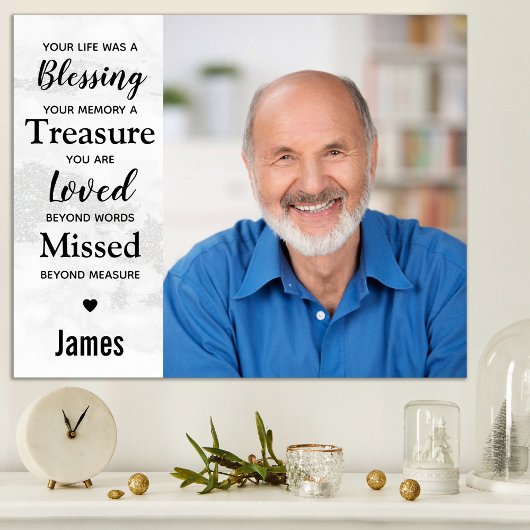 Moderne Marmorerinnerung Foto halten Poster