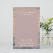 Moderne Marmorgoldfolie Edelstein Innenarchitektin Briefpapier (Stehend Vorderseite)