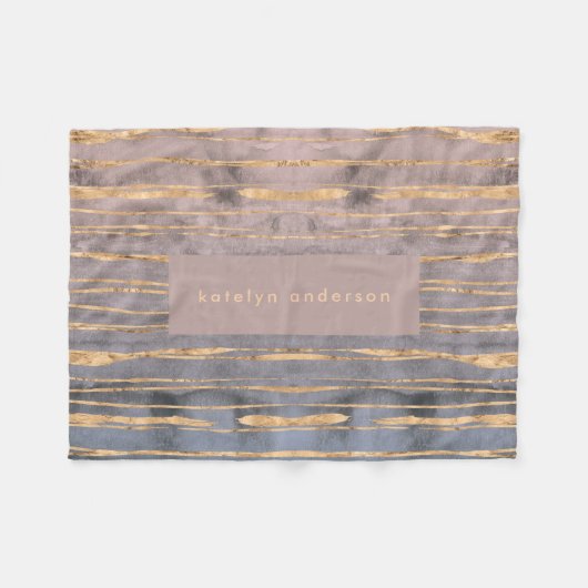 Moderne Marmorgoldfolie Edelstein Innenarchitektin Fleecedecke (Vorderseite (Horizontal))